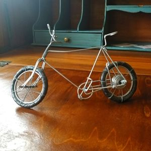 Handmade Wire Leather Bicycle Art